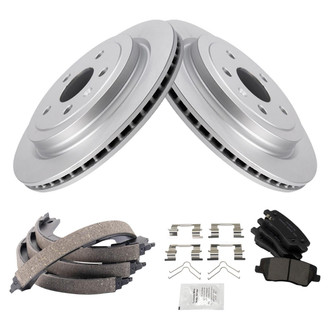TRQ® - Rear Disc Brake Kit with Ceramic Pads and Shoes