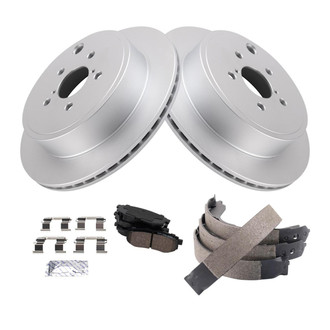 TRQ® - Rear Disc Brake Kit with Ceramic Pads and Shoes