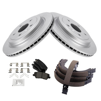 TRQ® - Rear Disc Brake Kit with Ceramic Pads and Shoes