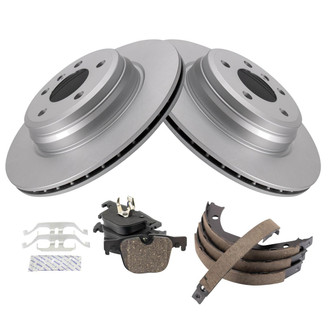 TRQ® - Rear Disc Brake Kit with Ceramic Pads and Shoes