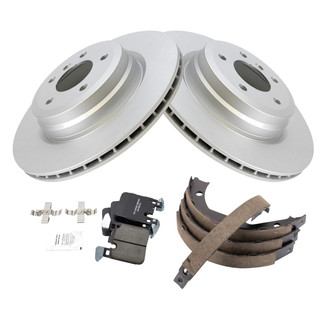 TRQ® - Rear Disc Brake Kit with Ceramic Pads and Shoes