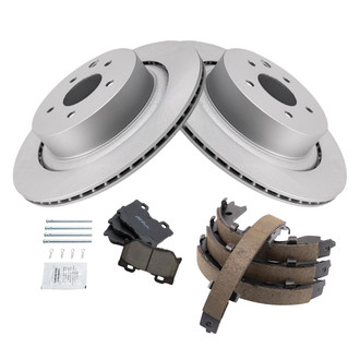 TRQ® - Rear Disc Brake Kit with Ceramic Pads and Shoes