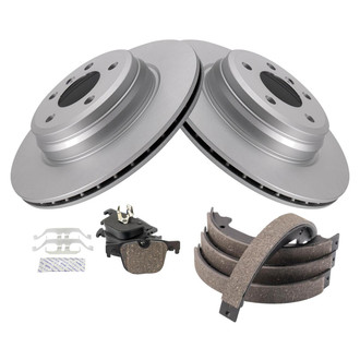 TRQ® - Rear Disc Brake Kit with Ceramic Pads and Shoes