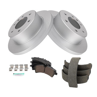 TRQ® - Rear Disc Brake Kit with Ceramic Pads and Shoes