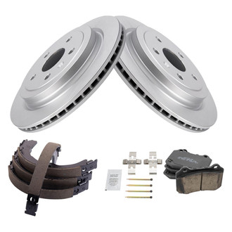 TRQ® - Rear Disc Brake Kit with Ceramic Pads and Shoes