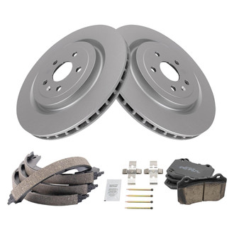 TRQ® - Rear Disc Brake Kit with Ceramic Pads and Shoes