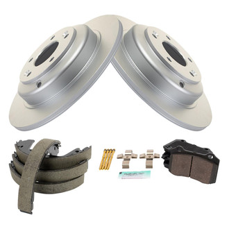 TRQ® - Rear Disc Brake Kit with Ceramic Pads and Shoes