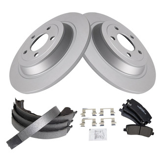 TRQ® - Rear Disc Brake Kit with Ceramic Pads and Shoes