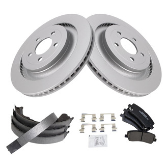 TRQ® - Rear Disc Brake Kit with Ceramic Pads and Shoes