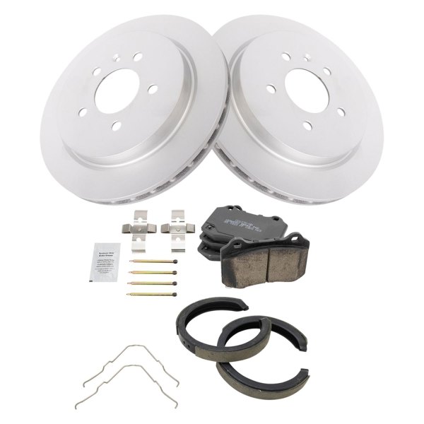 TRQ® - Rear Disc Brake Kit with Semi-Metallic Pads and Shoes