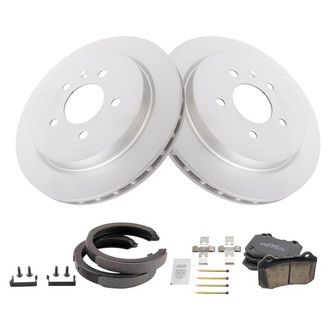TRQ® - Rear Disc Brake Kit with Ceramic Pads and Shoes