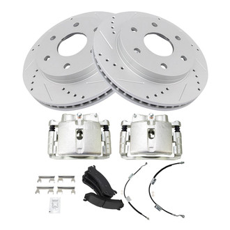 TRQ® - Performance Ceramic Front Brake Kit with Calipers and Hoses
