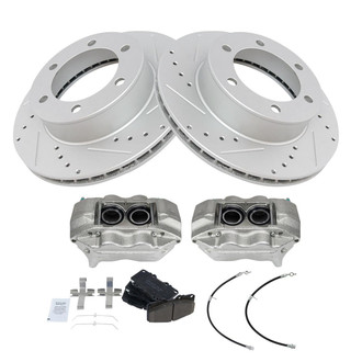 TRQ® - Performance Ceramic Front Brake Kit with Calipers and Hoses