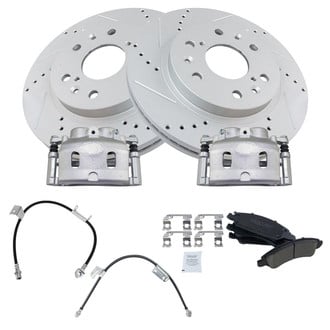 TRQ® - Performance Ceramic Brake Kit with Calipers and Hoses