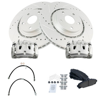 TRQ® - Performance Ceramic Brake Kit with Calipers and Hoses