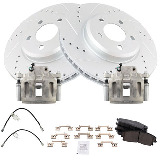 TRQ® - Performance Ceramic Brake Kit with Calipers and Hoses