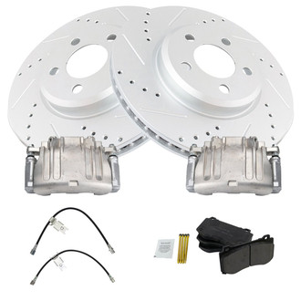 TRQ® - Performance Ceramic Brake Kit with Calipers and Hoses