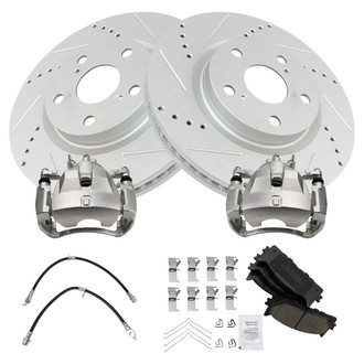 TRQ® - Performance Ceramic Brake Kit with Calipers and Hoses