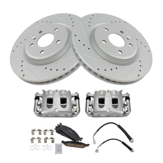 TRQ® - Performance Ceramic Brake Kit with Calipers and Hoses