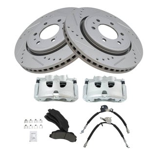 TRQ® - Performance Ceramic Brake Kit with Calipers and Hoses