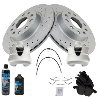 TRQ® - Performance Ceramic Brake Kit with Calipers and Hoses