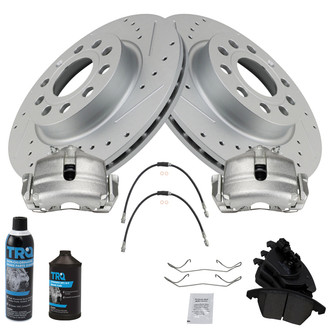 TRQ® - Performance Ceramic Brake Kit with Calipers and Hoses