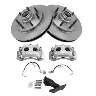 TRQ® - Front Disc Brake Kit with Ceramic Pads, Calipers and Hoses