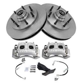 TRQ® - Front Disc Brake Kit with Ceramic Pads, Calipers and Hoses