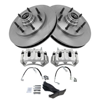 TRQ® - Front Disc Brake Kit with Ceramic Pads, Calipers and Hoses