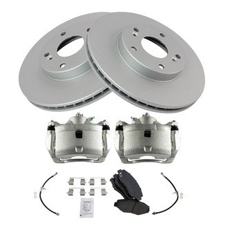 TRQ® - Front Disc Brake Kit with Ceramic Pads, Calipers and Hoses