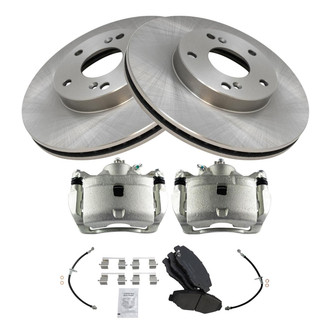 TRQ® - Front Disc Brake Kit with Ceramic Pads, Calipers and Hoses