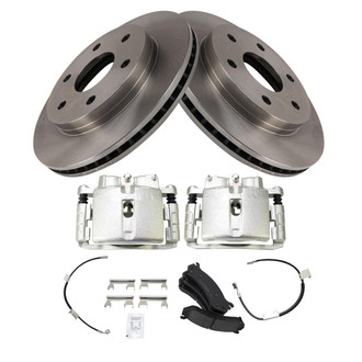 TRQ® - Front Disc Brake Kit with Ceramic Pads, Calipers and Hoses