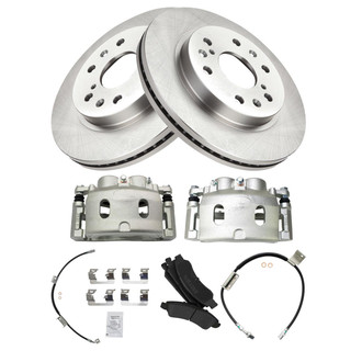 TRQ® - Front Disc Brake Kit with Semi-Metallic Pads, Calipers and Hoses