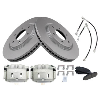 TRQ® - Front Disc Brake Kit with Ceramic Pads, Calipers and Hoses