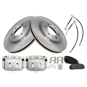 TRQ® - Front Disc Brake Kit with Ceramic Pads, Calipers and Hoses