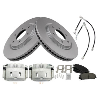 TRQ® - Front Disc Brake Kit with Ceramic Pads, Calipers and Hoses