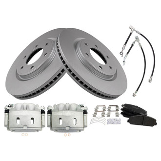TRQ® - Disc Brake Kit with Semi-Metallic Pads, Calipers and Hoses