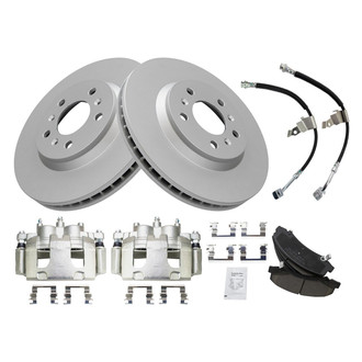 TRQ® - Front Disc Brake Kit with Ceramic Pads, Calipers and Hoses