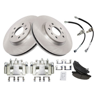 TRQ® - Front Disc Brake Kit with Ceramic Pads, Calipers and Hoses