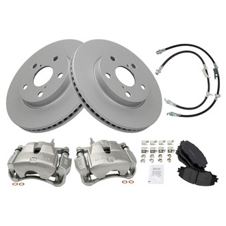 TRQ® - Front Disc Brake Kit with Ceramic Pads, Calipers and Hoses