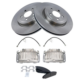 TRQ® - Front Disc Brake Kit with Semi-Metallic Pads, Calipers and Hoses