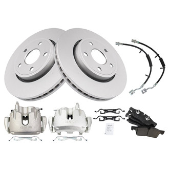 TRQ® - Front Disc Brake Kit with Ceramic Pads, Calipers and Hoses
