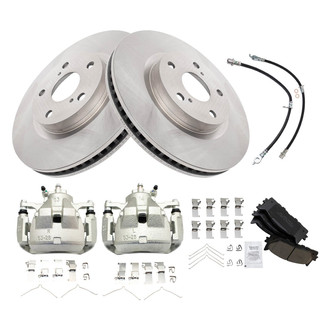 TRQ® - Front Disc Brake Kit with Ceramic Pads, Calipers and Hoses