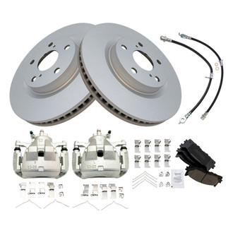 TRQ® - Front Disc Brake Kit with Ceramic Pads, Calipers and Hoses