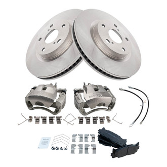 TRQ® - Disc Brake Kit with Semi-Metallic Pads, Calipers and Hoses