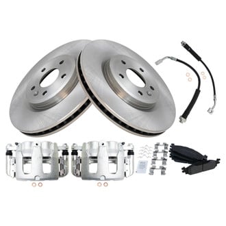 TRQ® - Disc Brake Kit with Semi-Metallic Pads, Calipers and Hoses