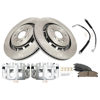 TRQ® - Front Disc Brake Kit with Ceramic Pads, Calipers and Hoses