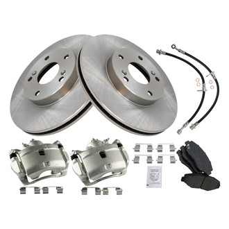 TRQ® - Front Disc Brake Kit with Ceramic Pads, Calipers and Hoses