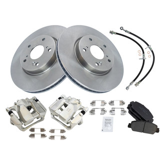TRQ® - Front Disc Brake Kit with Ceramic Pads, Calipers and Hoses
