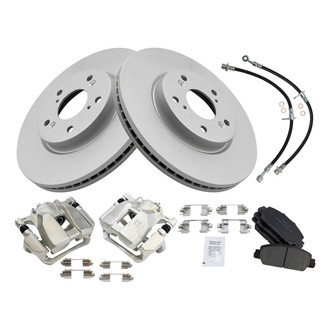 TRQ® - Front Disc Brake Kit with Ceramic Pads, Calipers and Hoses